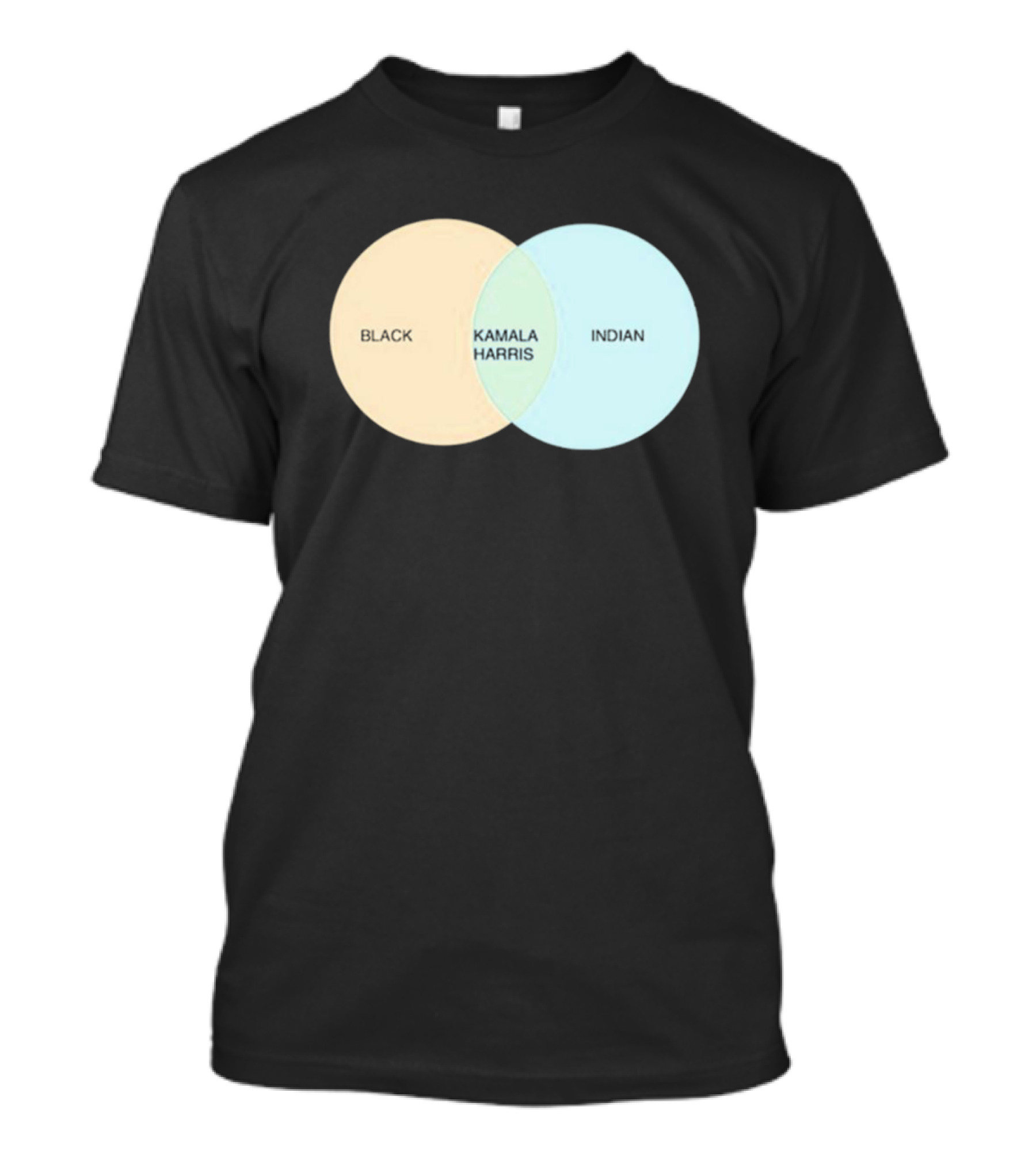 Black Kamala Harris Indian Venn Diagram T-Shirt