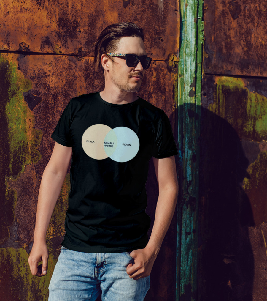 Black Kamala Harris Indian Venn Diagram T-Shirt