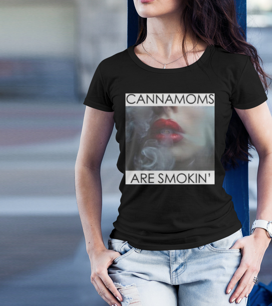 CannaMoms Are Smokin' Red Lips Smoke Image T-Shirt