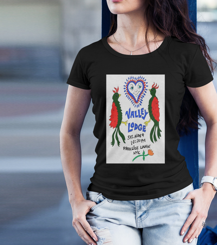 Valley Lodge Nov 9 2024 10:30 PM Parkside Lounge NYC Red Green Birds Heart T-Shirt