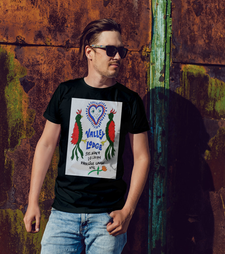 Valley Lodge Nov 9 2024 10:30 PM Parkside Lounge NYC Red Green Birds Heart T-Shirt
