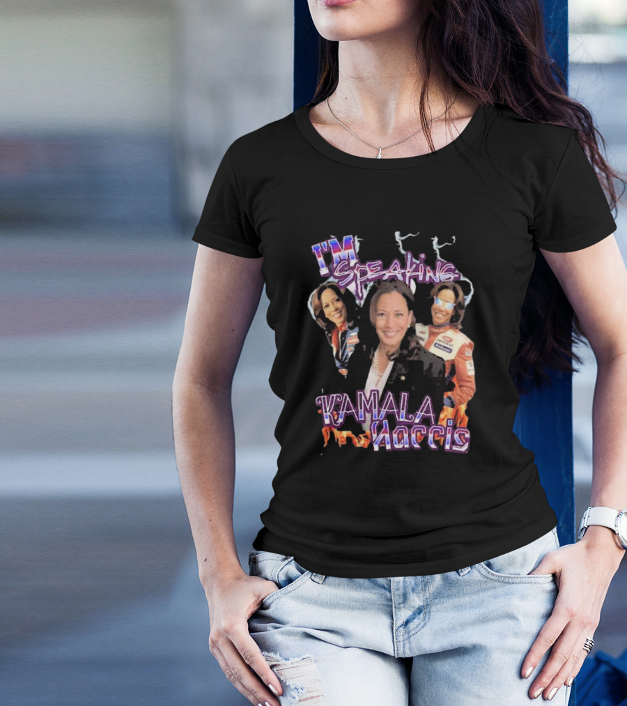 I'M Speaking Kamala Harris Racing Flames Bootleg T-Shirt