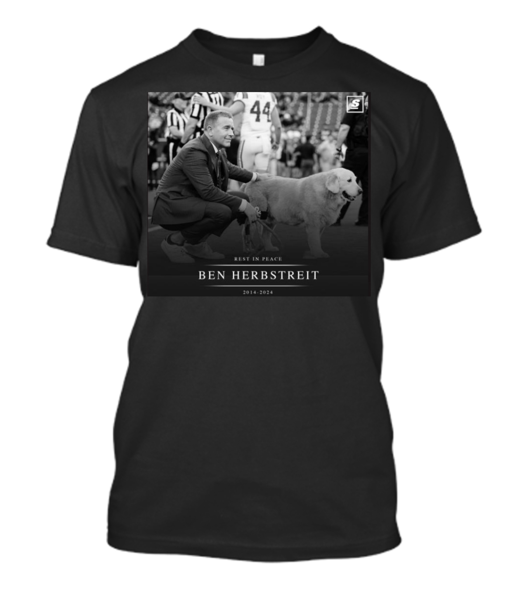 Rest In Peace Ben Herbstreit 2014-2024 Memorial With Football Field Background T-Shirt