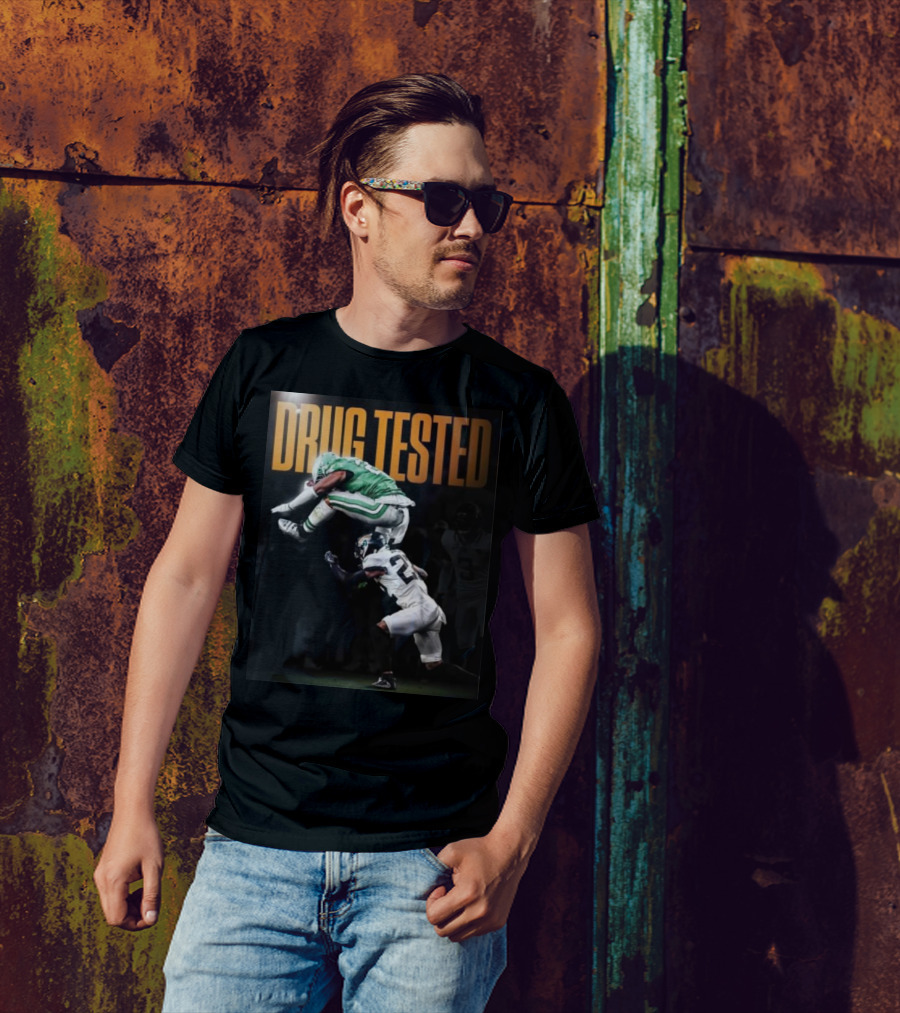 Saquon Barkley Drug Tested Football Hurdle Jump T-Shirt