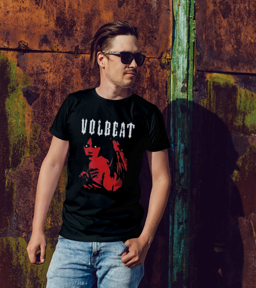 VOLBEAT Heaven Nor Hell Winged Shadowed Figure T-Shirt