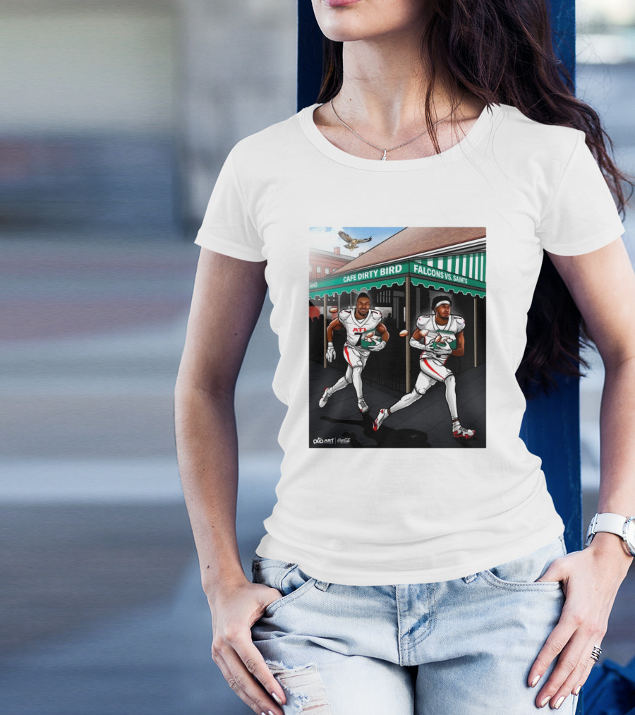 Cafe Dirty Bird Falcons Vs Saints Beignets T-Shirt