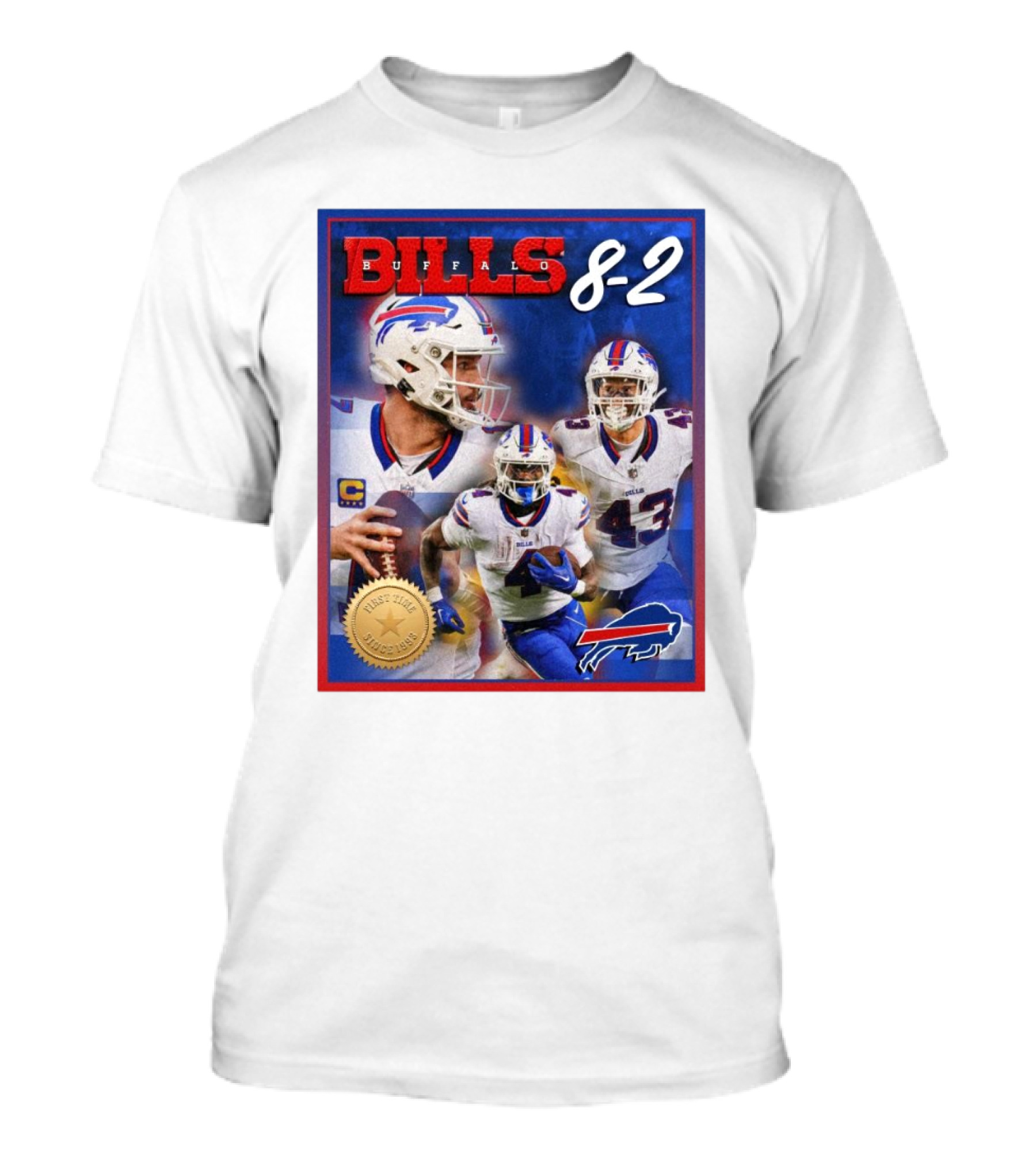 Buffalo Bills 8-2 NFL Team Highlight With Players T-Shirt