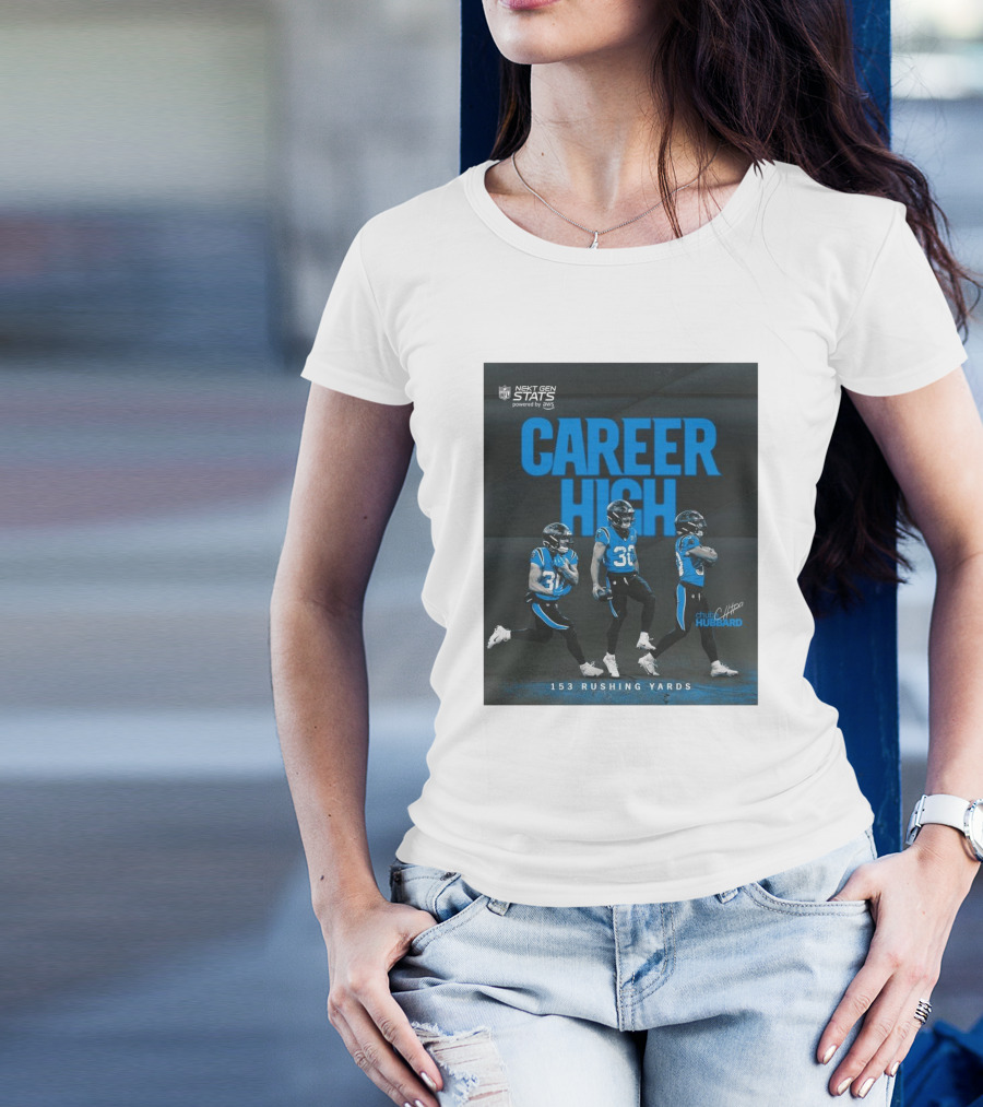 Next Gen Stats Carolina Panthers Chuba Hubbard Career High 153 Rushing Yards Signature T-Shirt