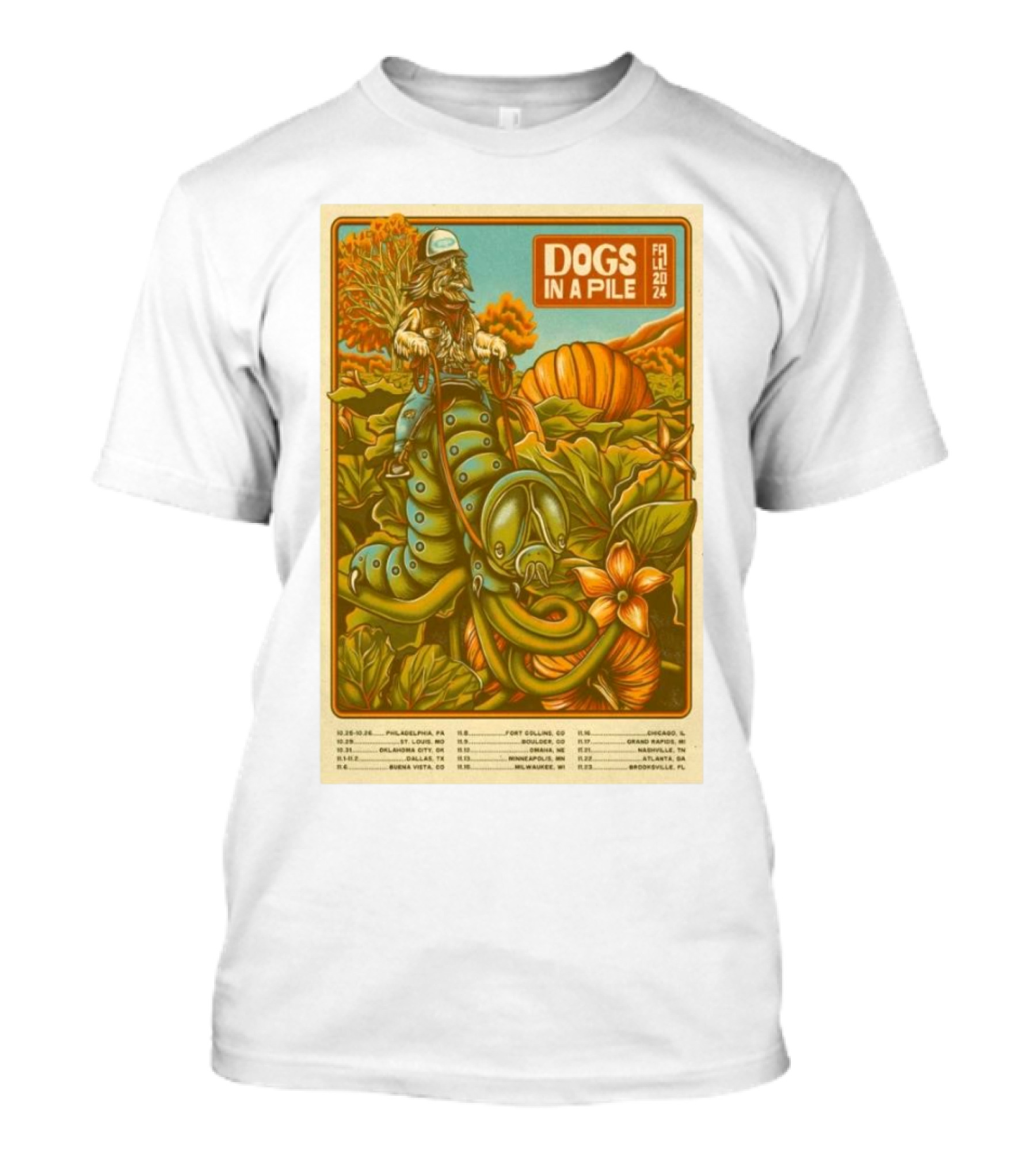 Dogs In A Pile 2024 Fall Tour Philadelphia Boston Homer Eldridge Syracuse Portland Denver T-Shirt