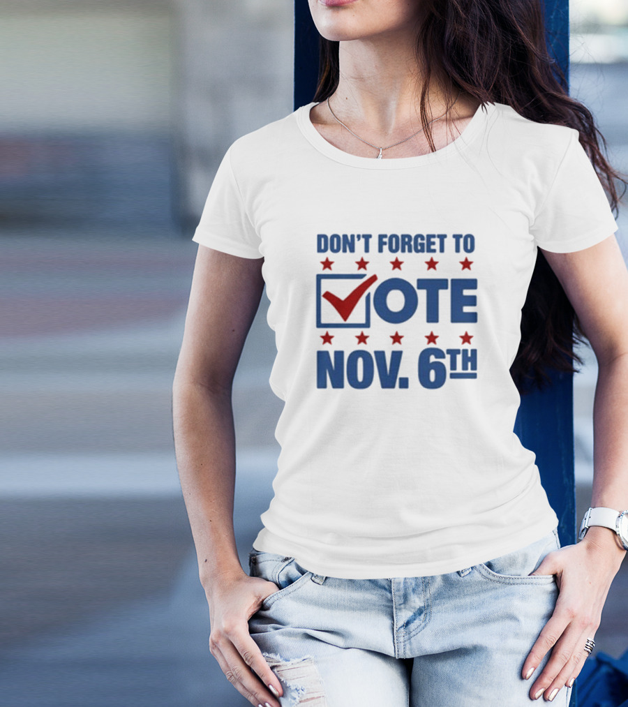 Don’t Forget To Vote Nov. 6th Red Stars Check Mark Box T-Shirt