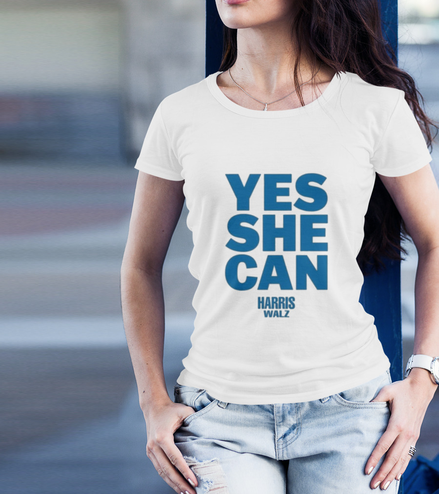 Yes She Can Harris Walz 2024 Empower T-Shirt
