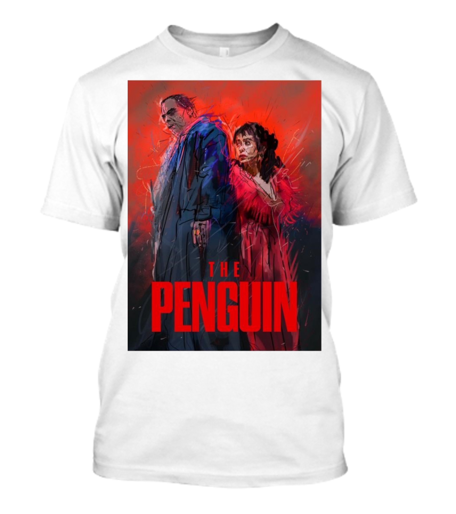 The Penguin Suffering The Last Episode Red And Blue Characters T-Shirt