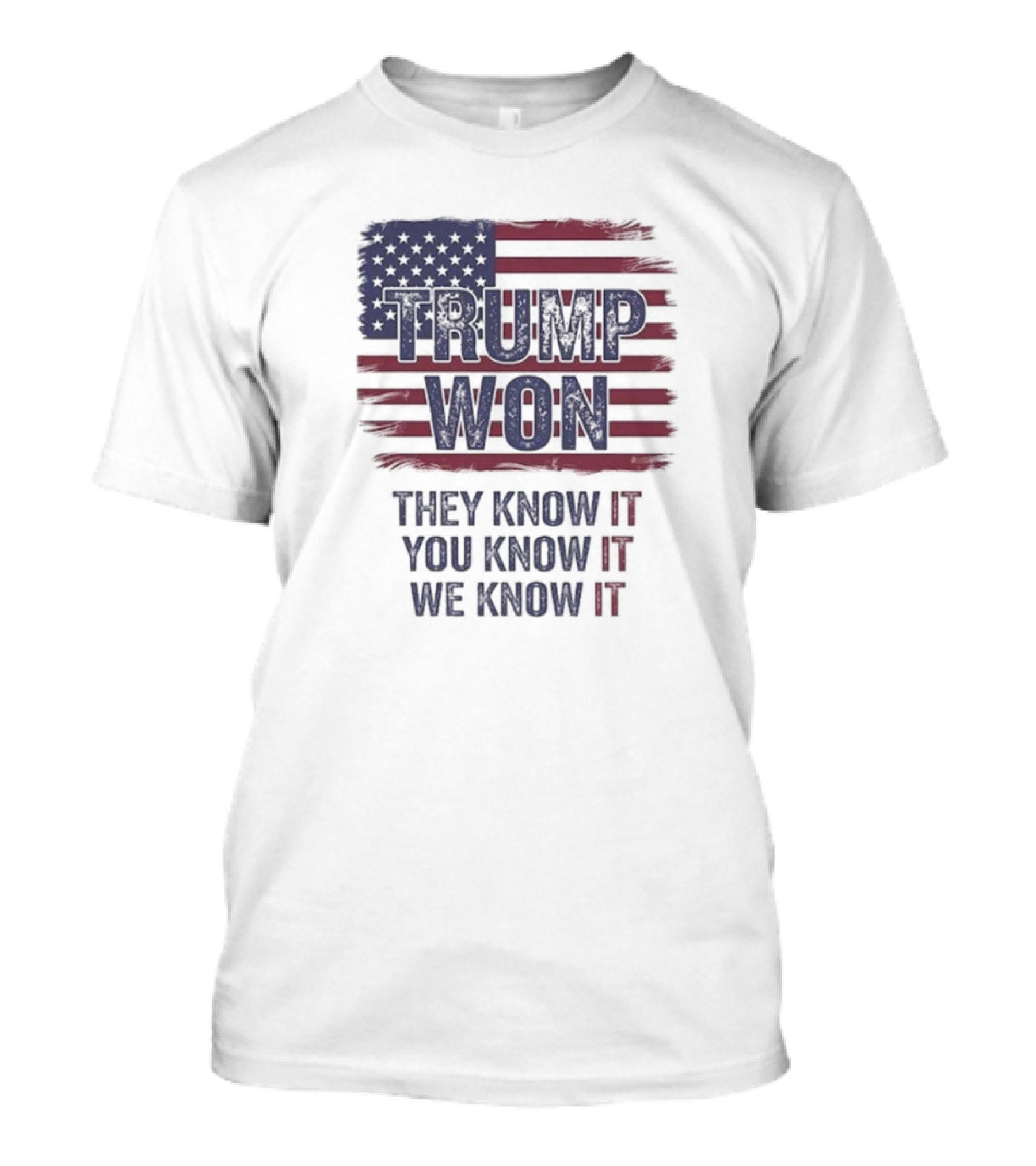 Trump Won 2024 They Know It You Know It We Know It American Flag T-Shirt