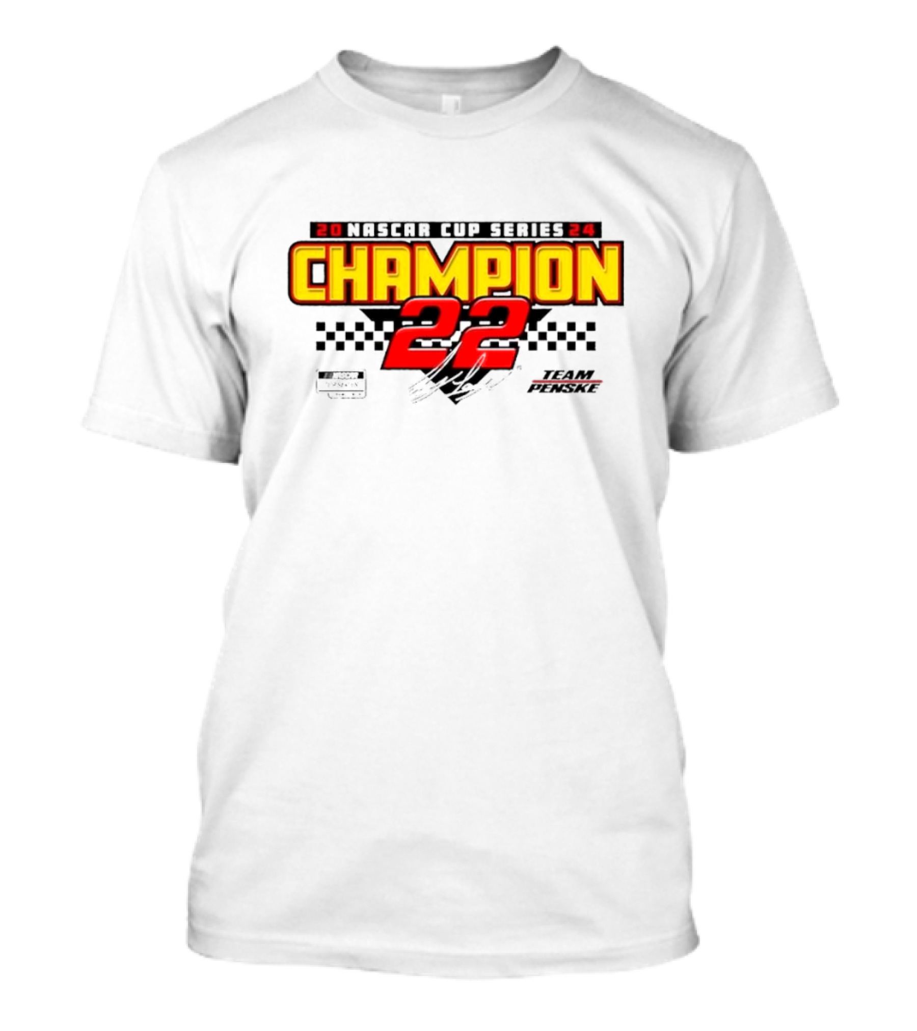 Joey Logano 22 Champion Team Penske 2024 NASCAR Cup Series Signature T-Shirt