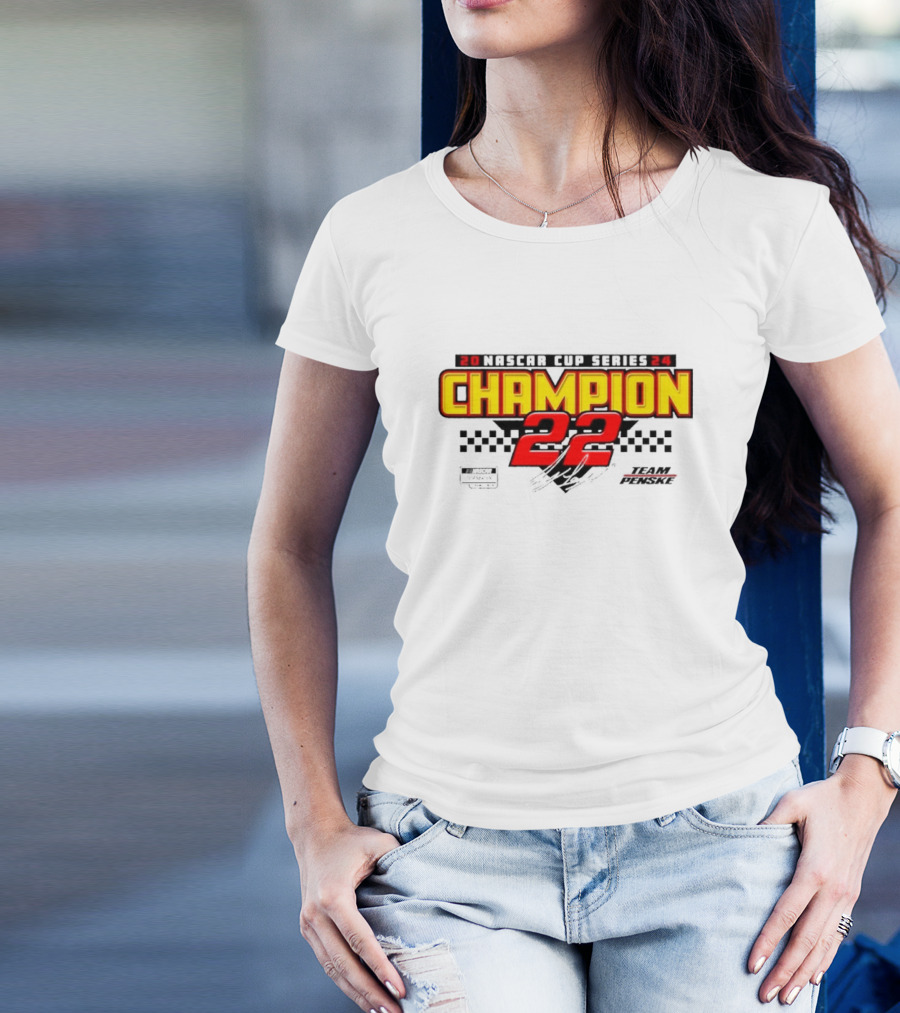 Joey Logano 22 Champion Team Penske 2024 NASCAR Cup Series Signature T-Shirt