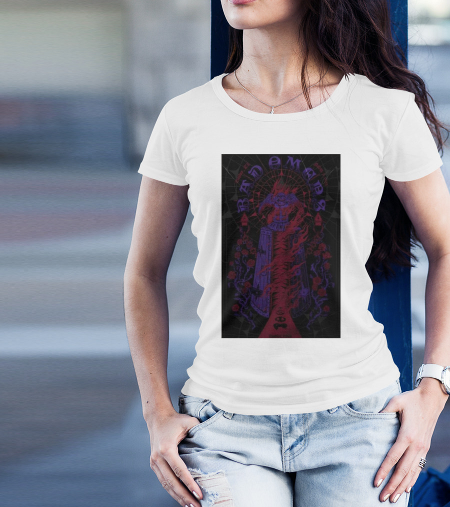 Bad Omens Nov 08 2024 Globe Life Field In Arlington Event Enigmatic Gothic Imagery Roses Wings T-Shirt
