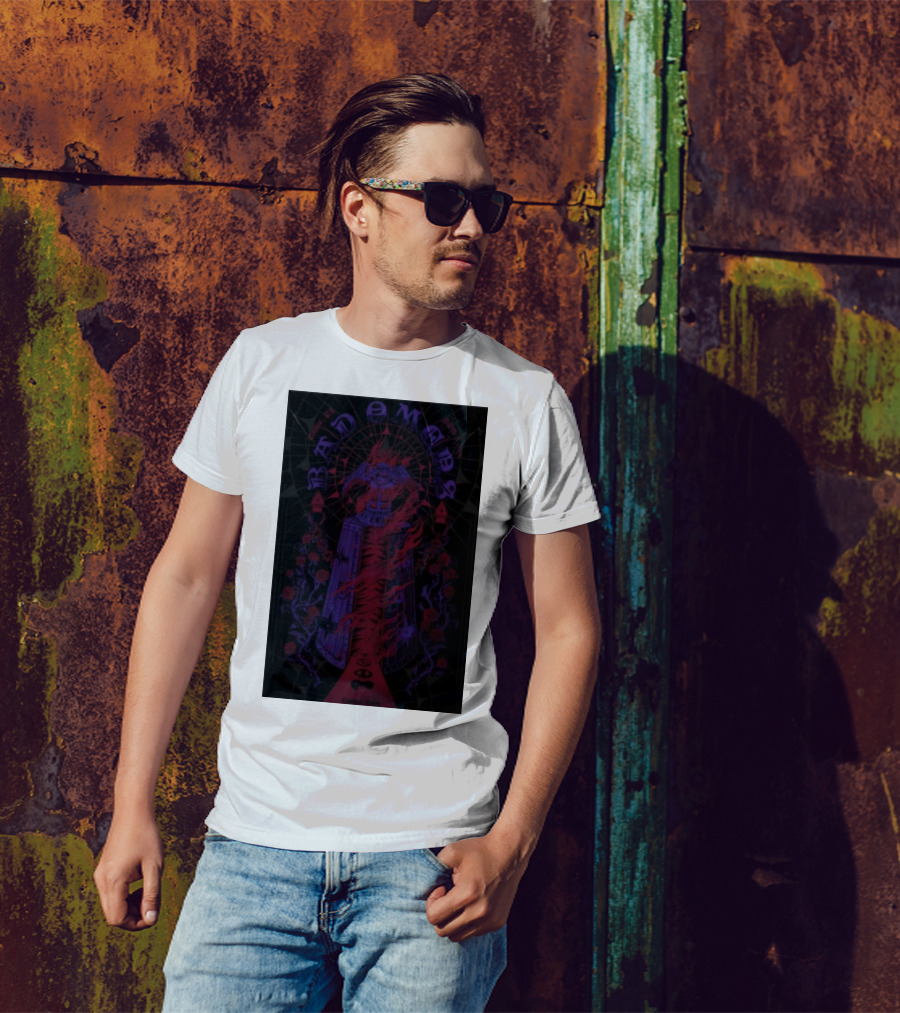 Bad Omens Nov 08 2024 Globe Life Field In Arlington Event Enigmatic Gothic Imagery Roses Wings T-Shirt