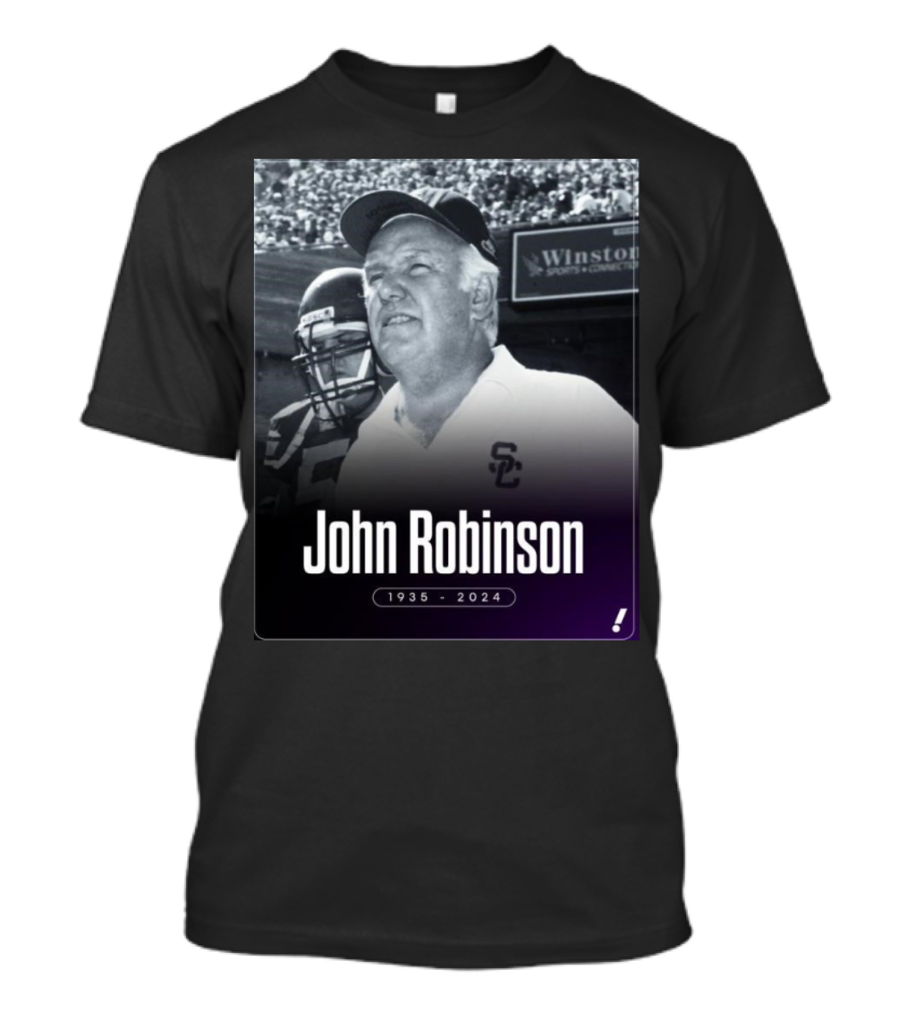 John Robinson 1935-2024 USC Football Coach Legacy T-Shirt