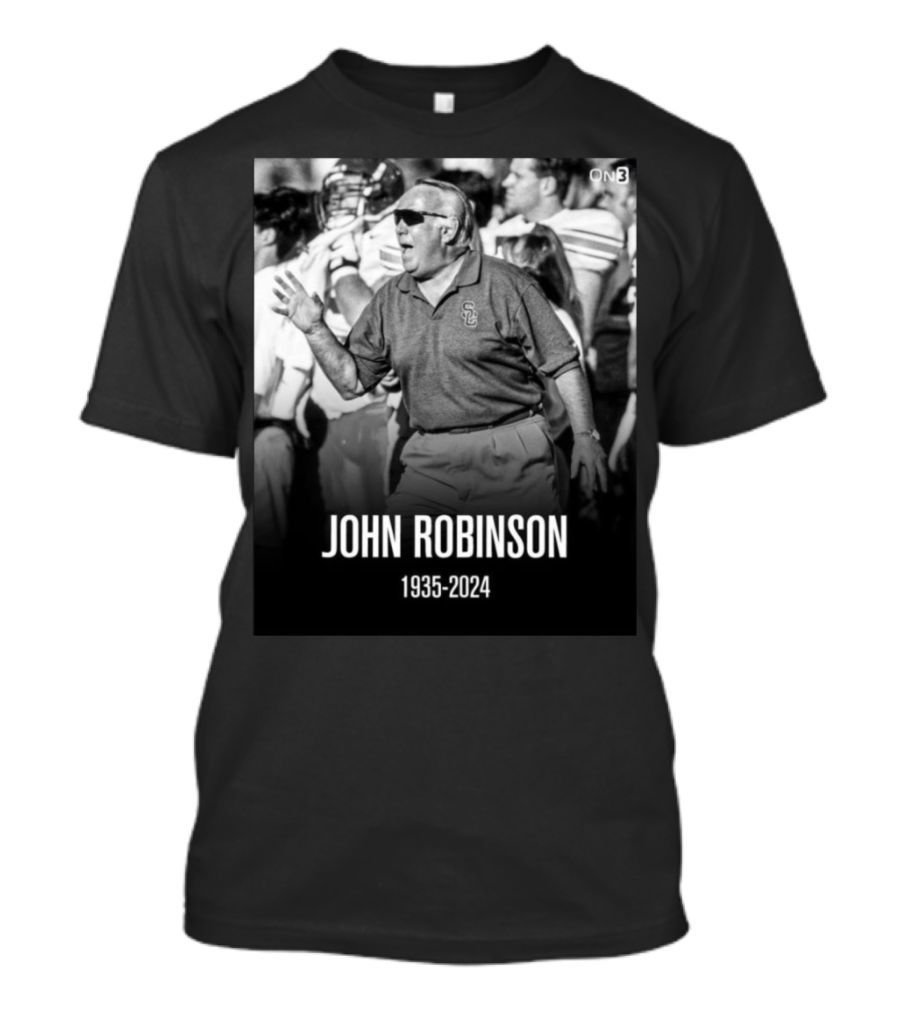 Legendary John Robinson USC Football Head Coach 1935-2024 T-Shirt