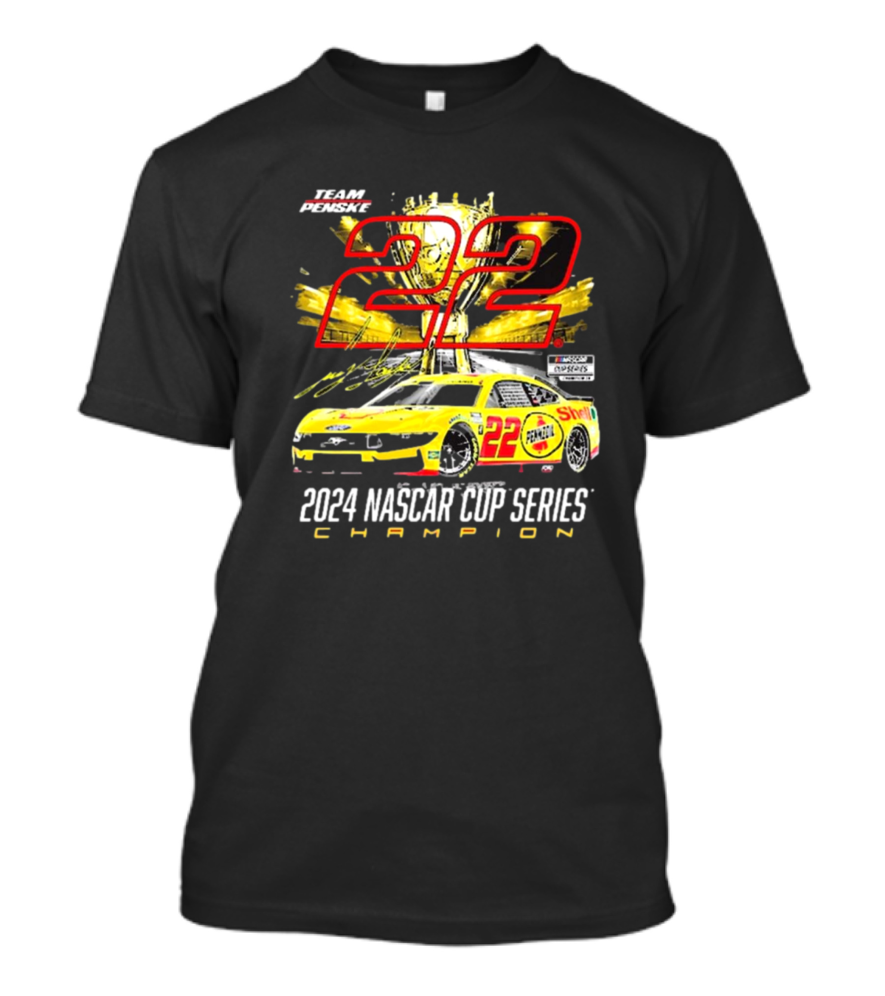 Team Penske 22 Joey Logano 2024 NASCAR Cup Series Champion T-Shirt
