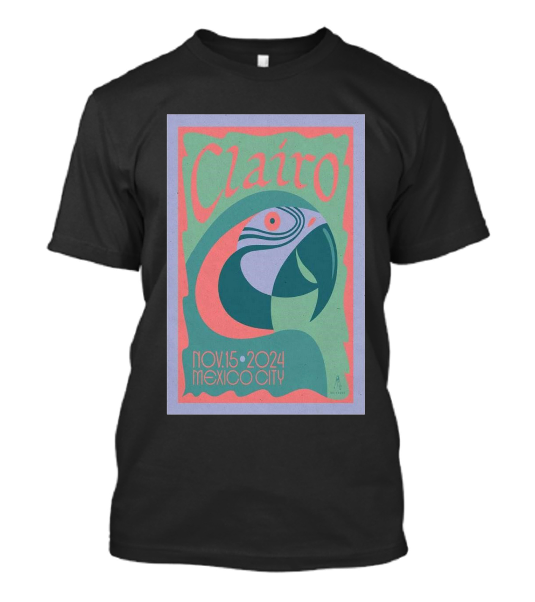 Clairo Nov 15 2024 Mexico City Poster With Parrot T-Shirt