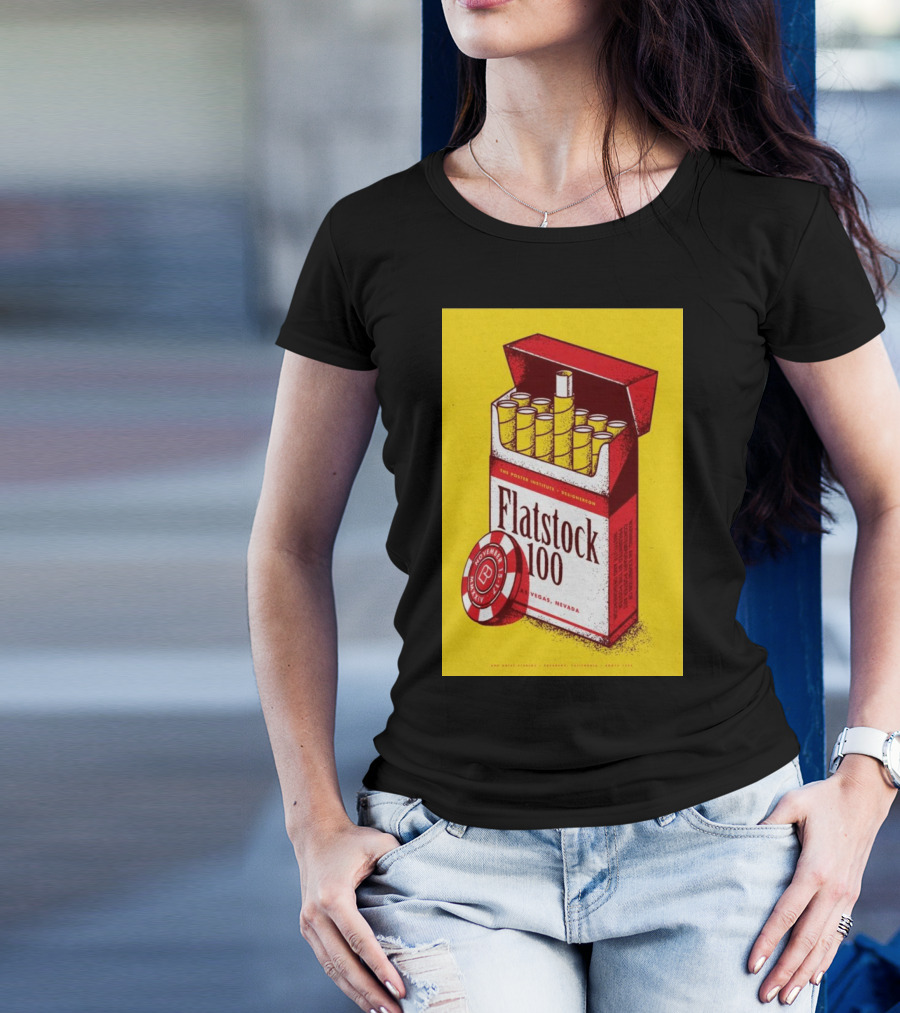 Flatstock 100 Poster Cigarette Box Design Las Vegas NV November 15-17 2024 Poker Chip T-Shirt