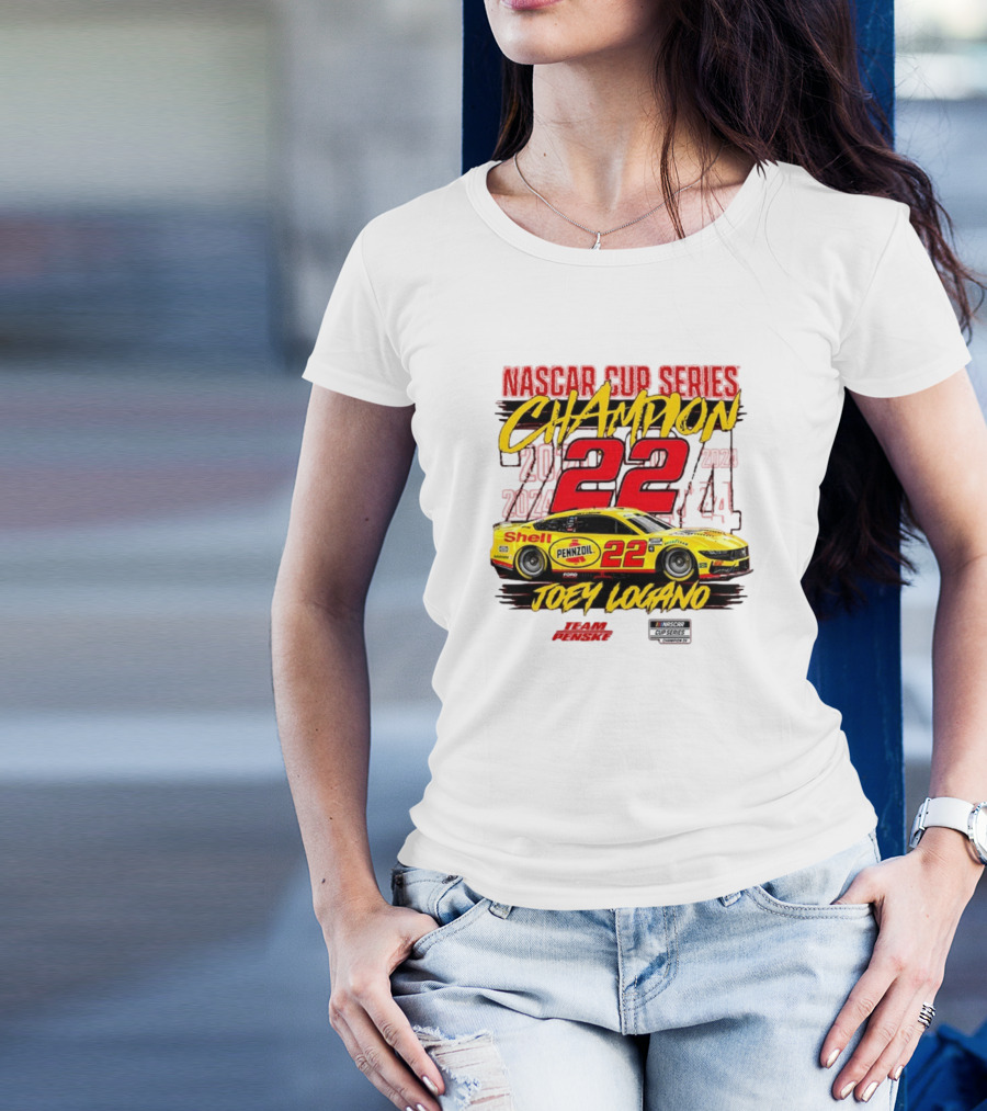Joey Logano NASCAR Cup Series Champion 2024 Team Penske 22 Pennzoil T-Shirt