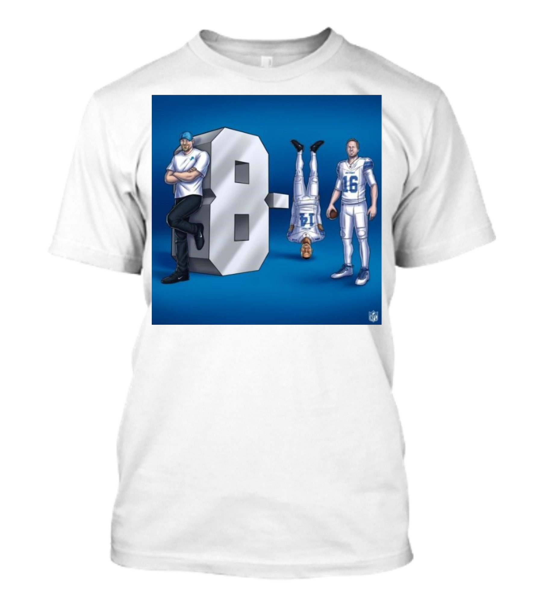 Detroit Lions 8-1 Amon-Ra St. Brown Headstand Celly NFL Houston Texas T-Shirt