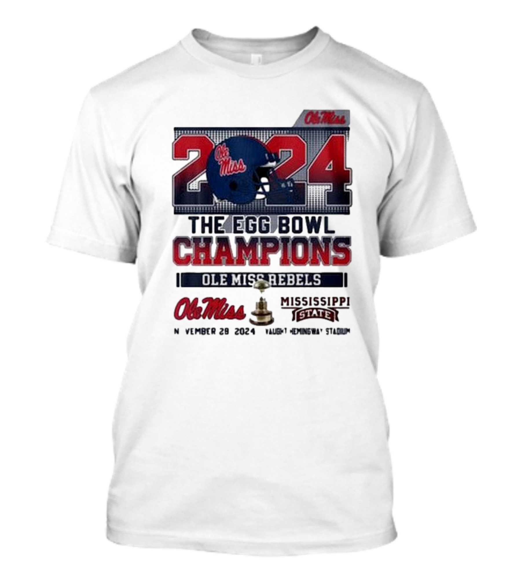 Ole Miss Rebels 2024 Egg Bowl Champions Mississippi State November 29 Vaught Hemingway Stadium T-Shirt