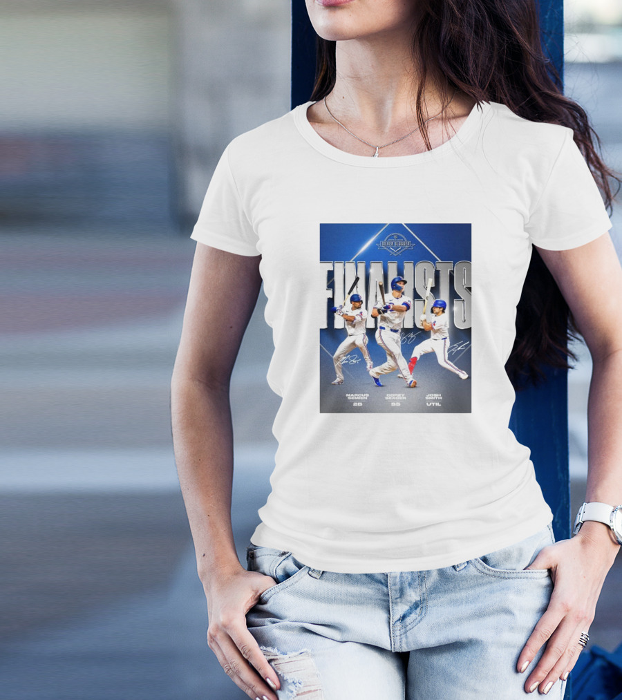 Marcus Semien Corey Seager Josh Smith Texas Rangers Silver Slugger Finalists T-Shirt