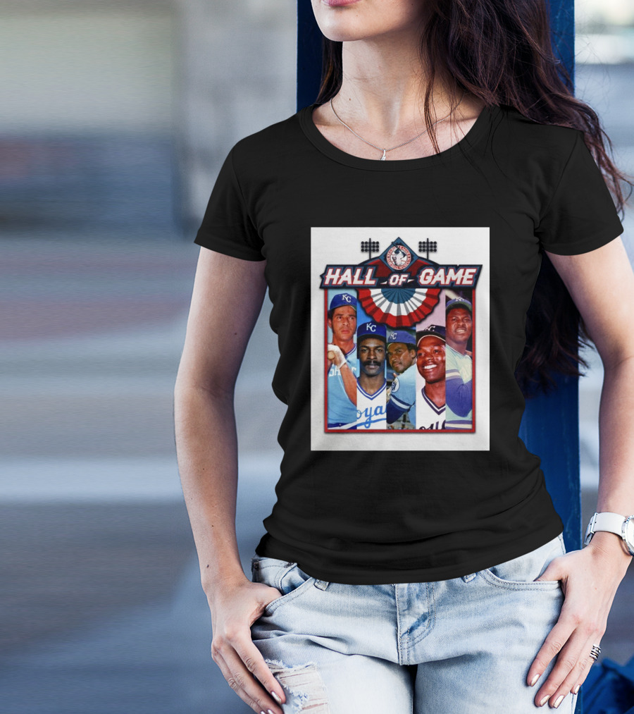 Hall Of Game MLB Amos Otis Willie Wilson Frank White Hal McRae John Mayberry T-Shirt