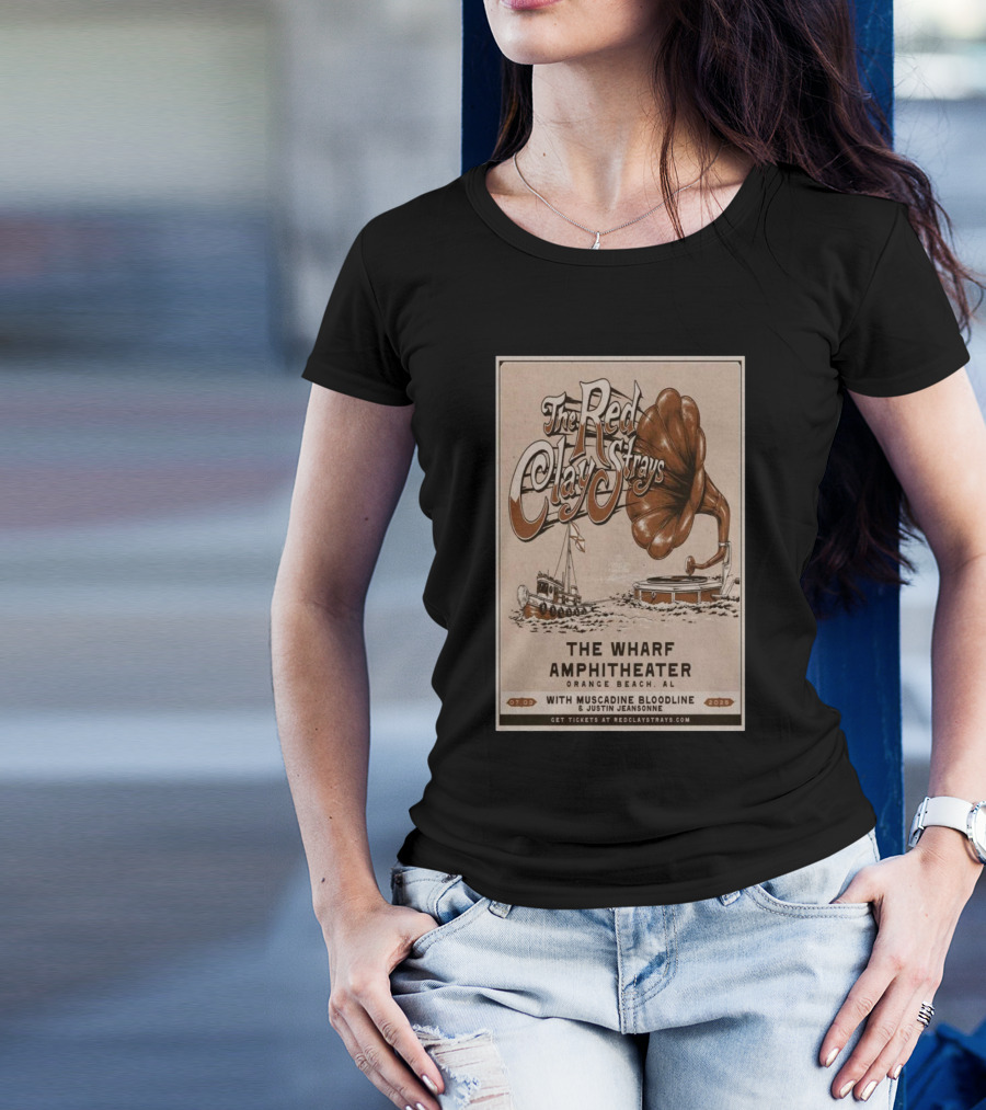 The Red Clay Strays The Wharf Amphitheater Orange Beach AL July 3 2024 With Muscadine Bloodline And Justin Jeansonne T-Shirt
