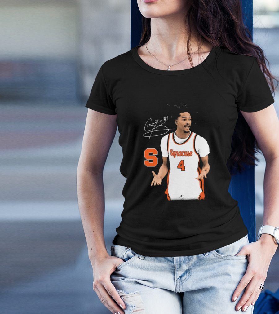Chris Bell #4 Syracuse Orange Basketball Signature T-Shirt