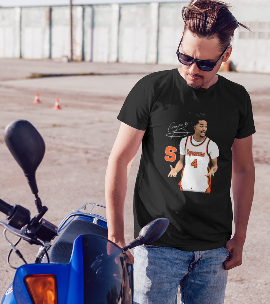 Chris Bell #4 Syracuse Orange Basketball Signature T-Shirt