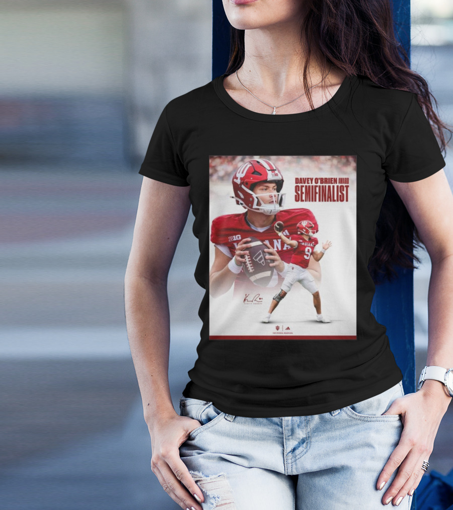 Davey O'Brien Award Indiana Hoosiers Semifinalist Signature Football Photo T-Shirt