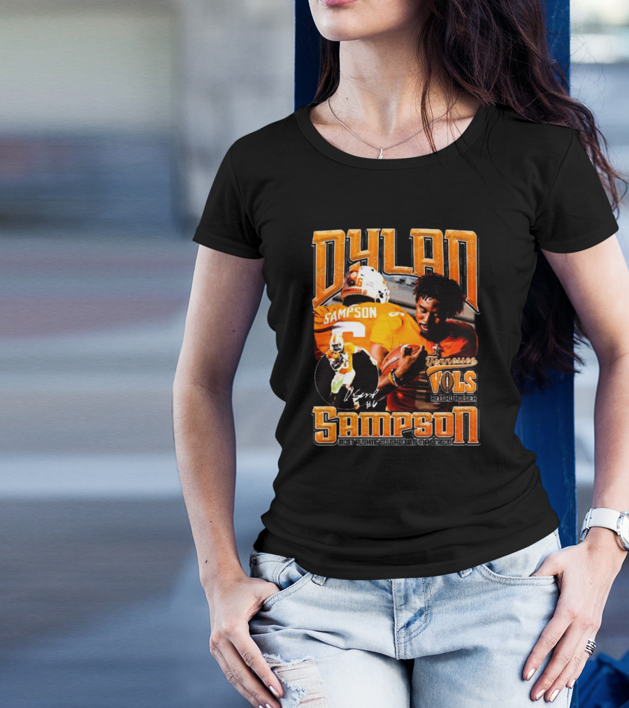 Dylan Sampson Tennessee Vols Record Holder Most Rushing Touchdowns In A Season Vintage Icon Signature T-Shirt