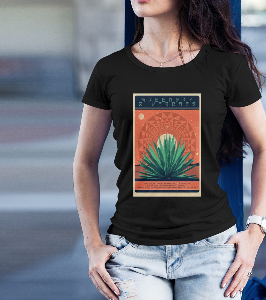 Greensky Bluegrass Tour November 2024 Texas Houston Dallas Austin Vintage Cactus T-Shirt