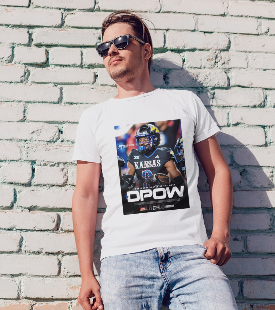 Mello Dotson Kansas Jayhawks DPOW Big 12 Defensive Player Of The Week T-Shirt