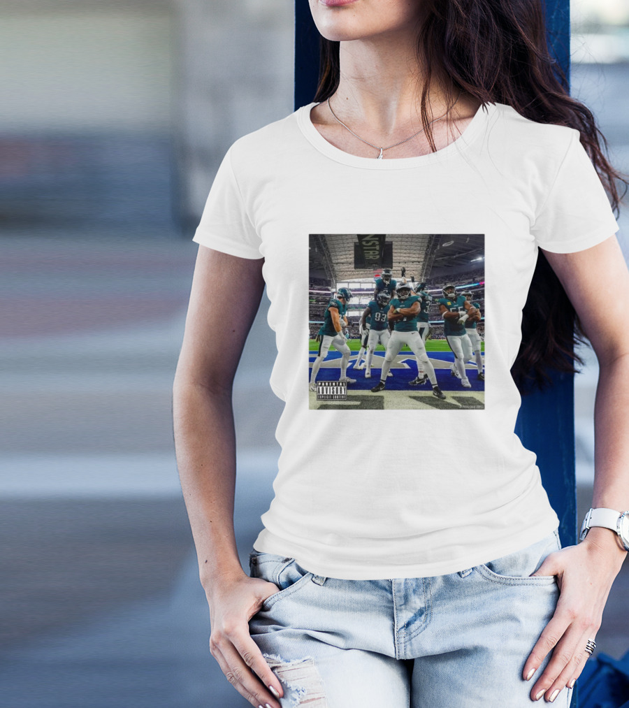 Philadelphia Eagles Parental Advisory End Zone Celebration Album Cover T-Shirt