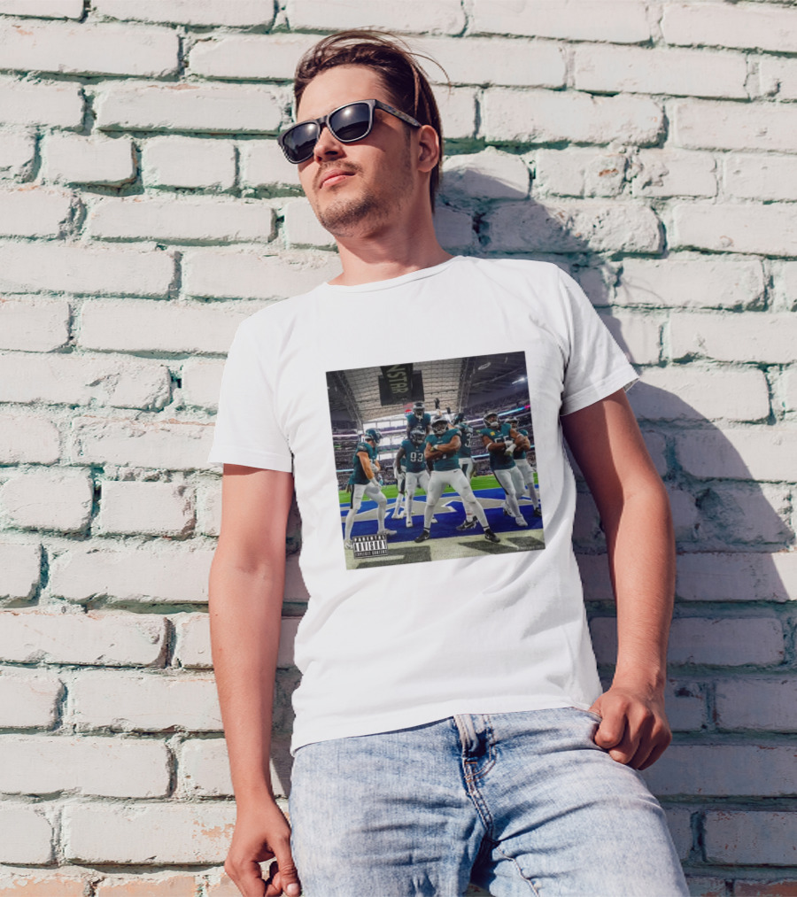Philadelphia Eagles Parental Advisory End Zone Celebration Album Cover T-Shirt