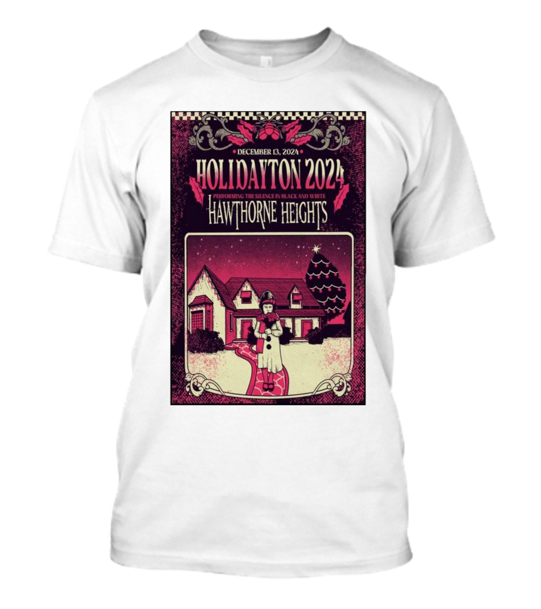 Holidayton Hawthorne Heights Performing The Silence In Black And White December 13 2024 Dayton T-Shirt
