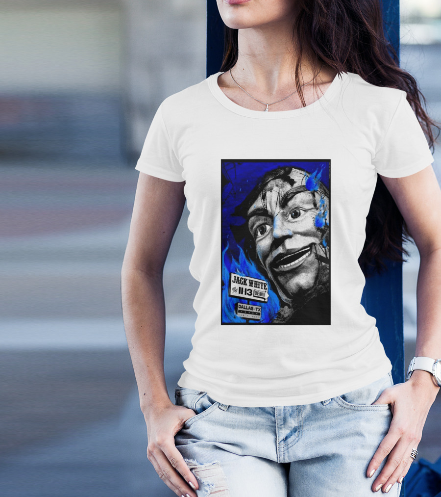 Jack White 11 13 One Night Dallas TX Blue Face T-Shirt