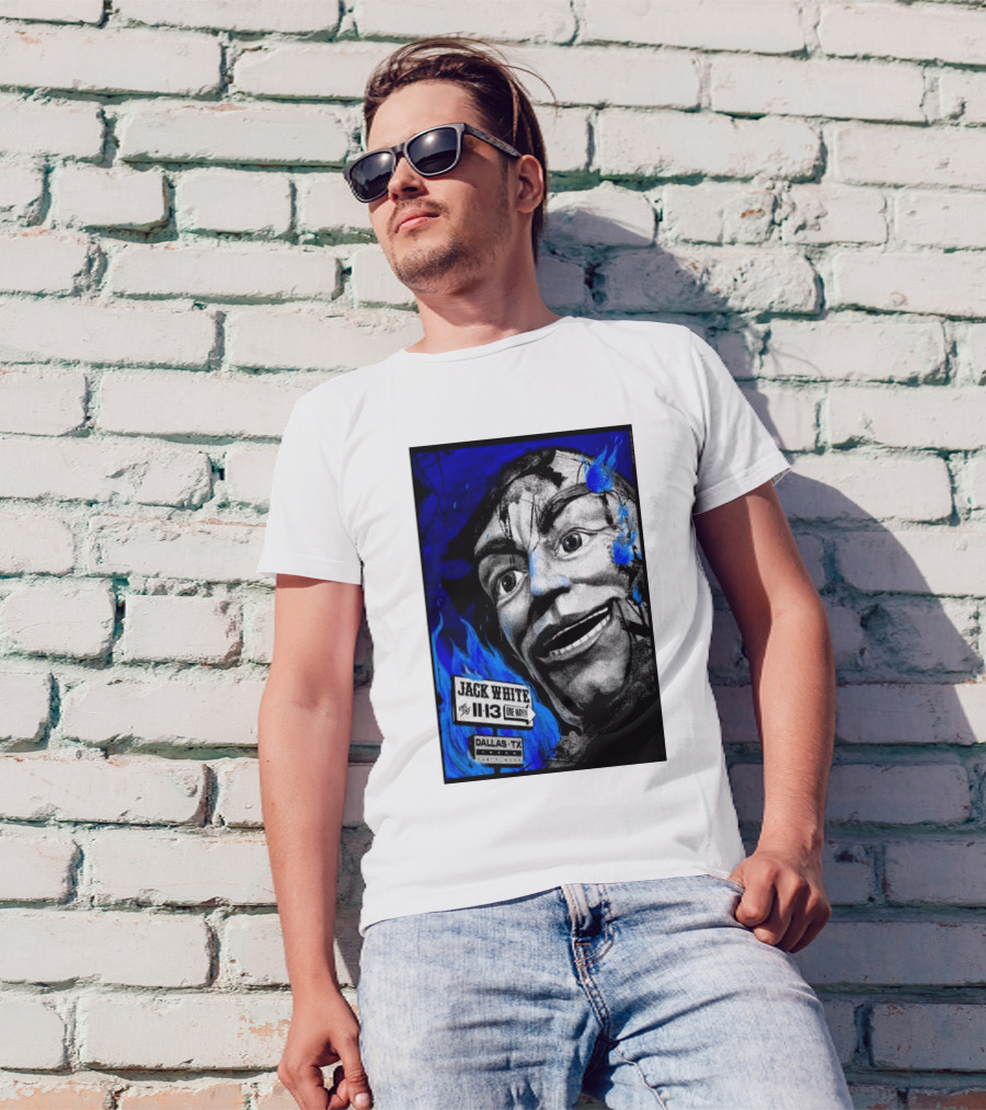 Jack White 11 13 One Night Dallas TX Blue Face T-Shirt