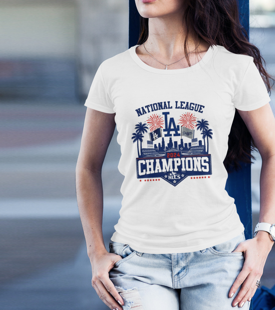 Los Angeles Dodgers 2024 National League NLCS Champions Cityline T-Shirt