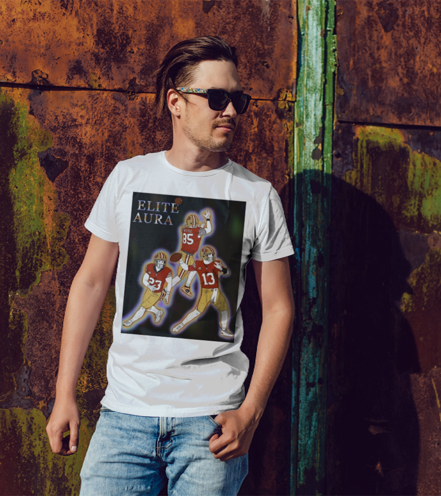 San Francisco 49ers Elite Aura Kittle 85 Redemption Tour 23 13 Football Drawing T-Shirt