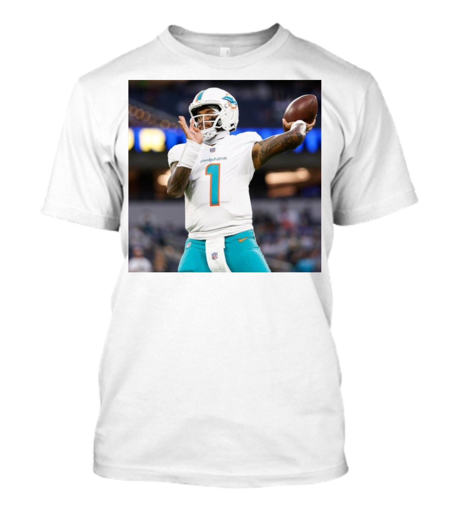 Miami Dolphins Tua Tagovailoa Football Action Win On The Road Primetime Victory T-Shirt