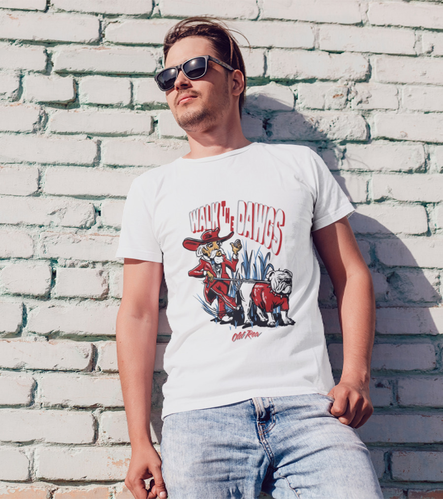 Walk The Dawgs Old Row Georgia Bulldogs Vs. Ole Miss Rebels T-Shirt