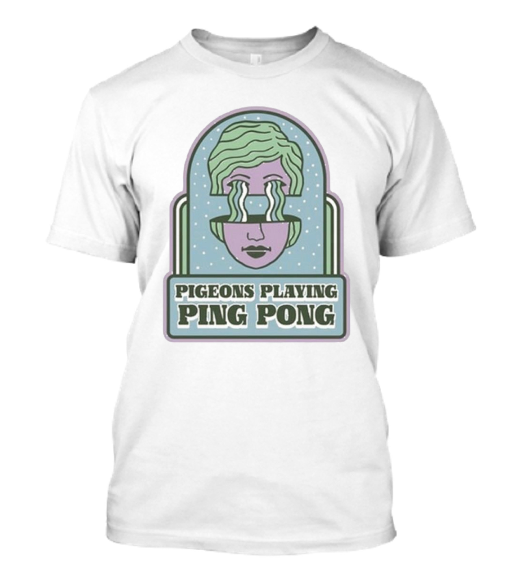 Pigeons Playing Ping Pong 2025 Tour Psychedelic Face T-Shirt