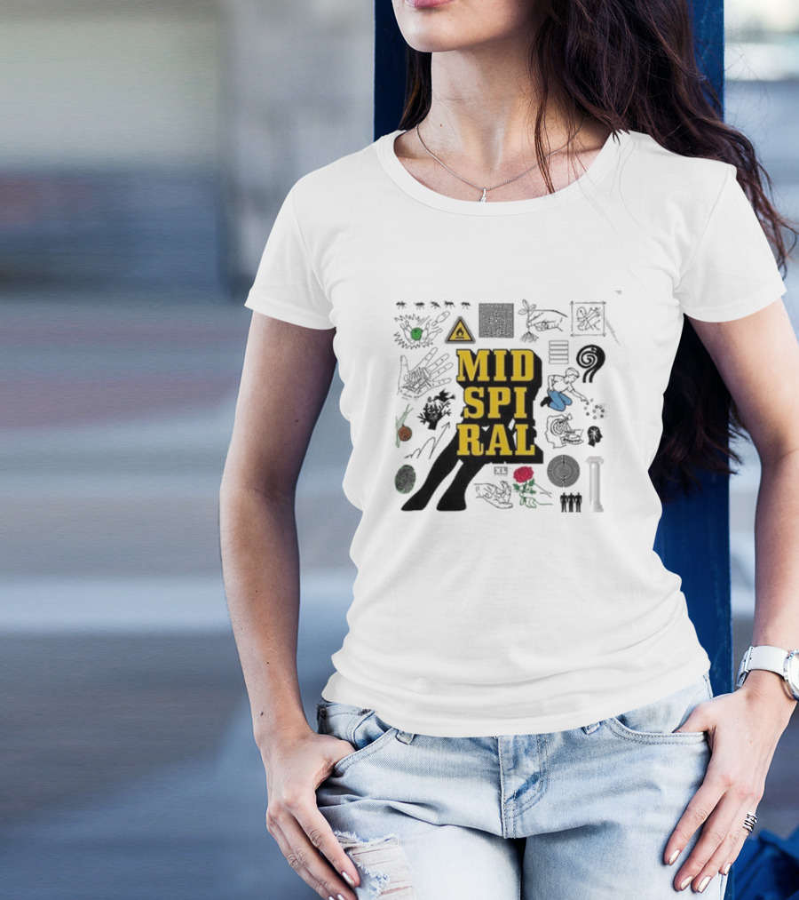 MID SPIRAL BadBadNotGood Ants Eye Spiral Symbol Pillar Rose T-Shirt