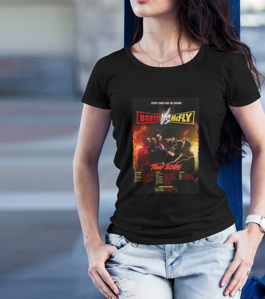 Busted Vs McFly Every Saga Has An Ending Tour 2025 UK Tour Dates T-Shirt